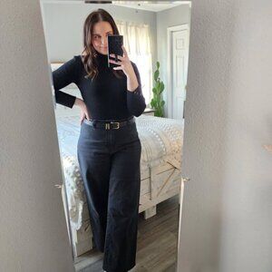 High-Rise Sailor wide Leg Ankle Jeans